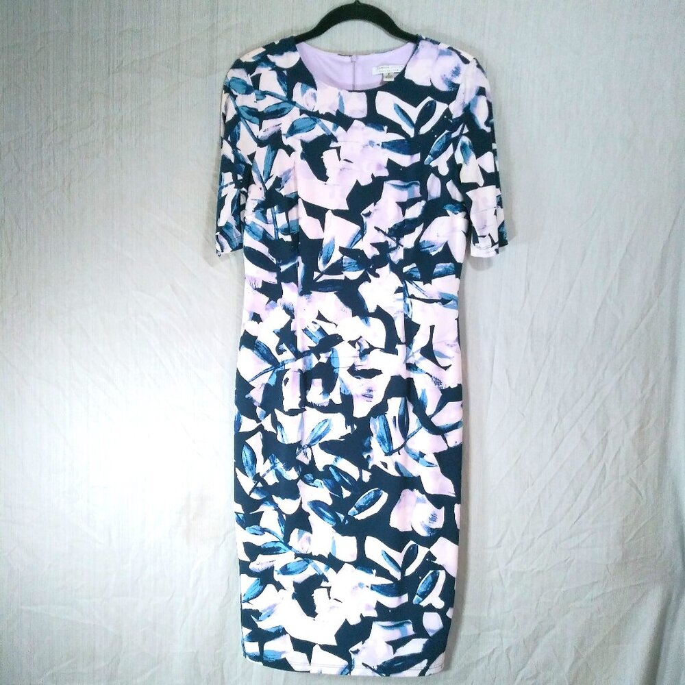 London Style Collection Abstract Multicolor Women's Lined Dress Size 8